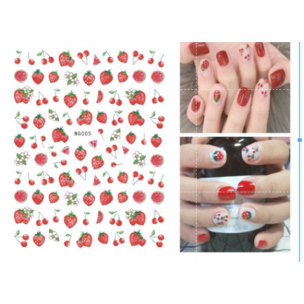 sticker hoa quả trang trí nail