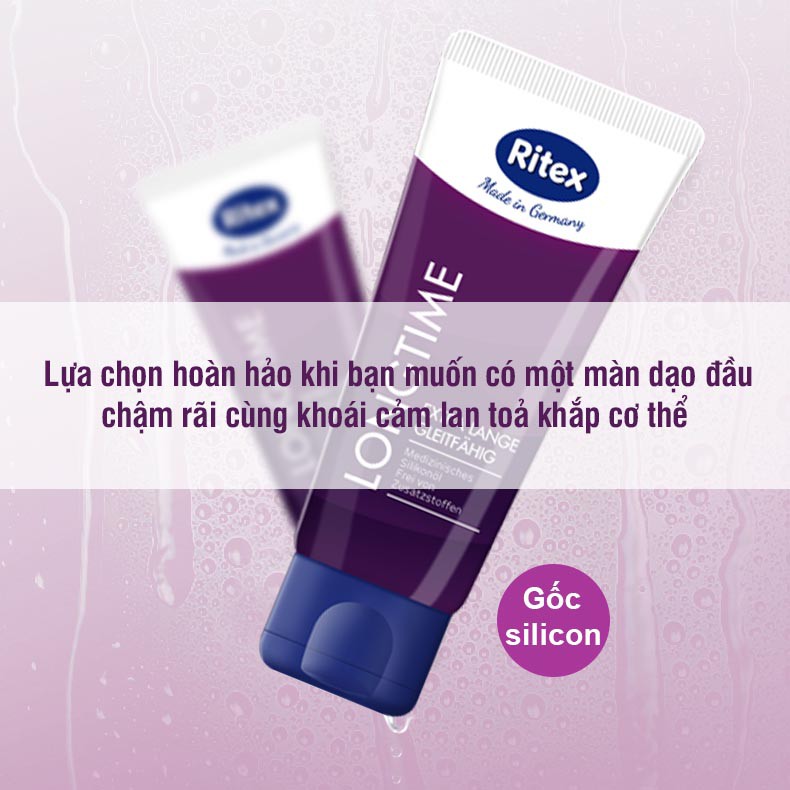 Gel bôi trơn RITEX LONGTIME kéo dài thời gian gốc silicone hàng đầu tại Đức 60ml (Có che tên) RI-LONGTIME