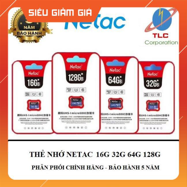 Thẻ nhớ Netac 32G 64G 128G - Class 10 [BH Chính Hãng 5 Năm]