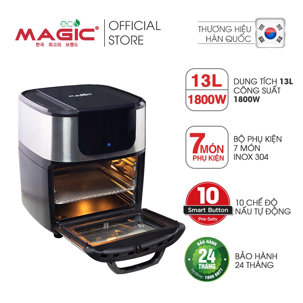 Nồi chiên không dầu kết hợp lò nướng Magic Eco M13, dung tích 13L