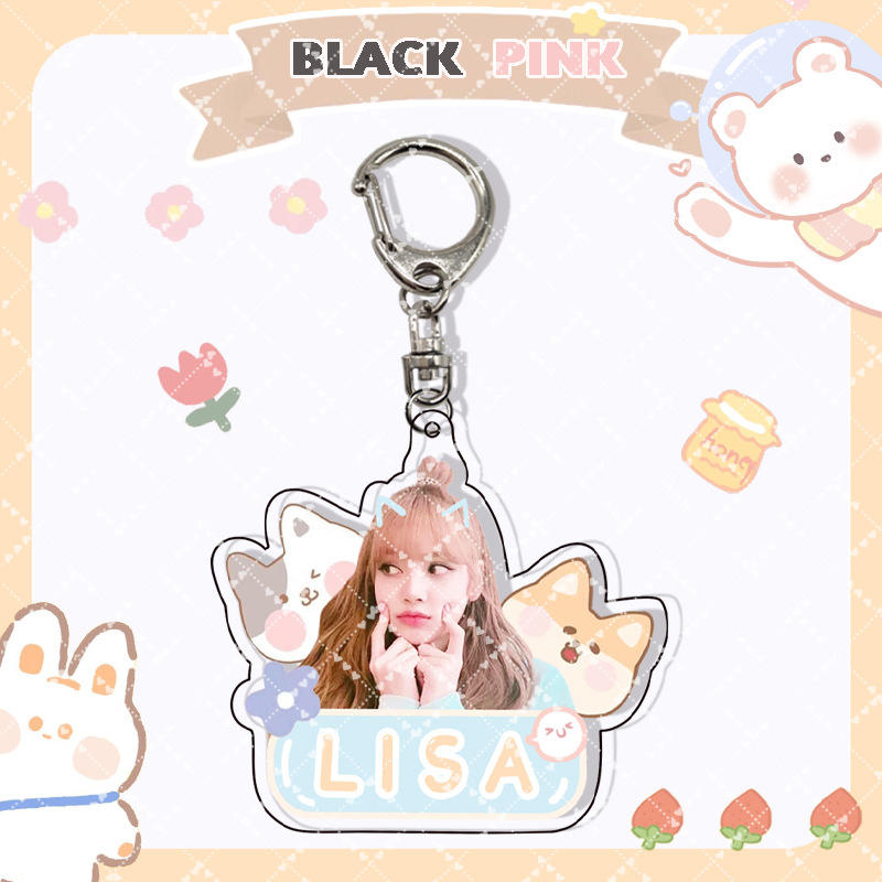 Móc khóa in 2 mặt hình Lisa Blackpink chất liệu acrylic