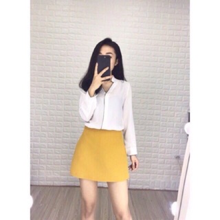 Quần váy chữ A chất liệu tuyết mưa