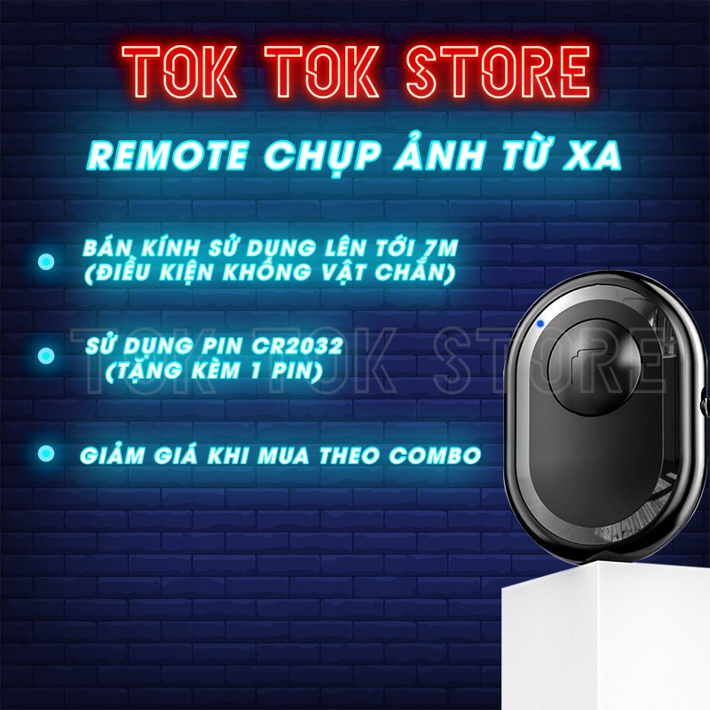 Remote Điều Khiển Chụp Hình Bluetooth Cho Điện Thoại Android – IOS Hàng Loại 1 TOKTOK STORE.