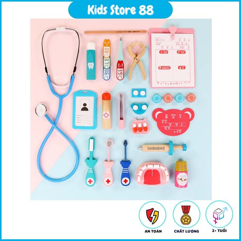 Bộ Đồ Chơi Nhập Vai Bác Sĩ Nha Khoa Bằng Gỗ Dành Cho Bé Kids_Store688