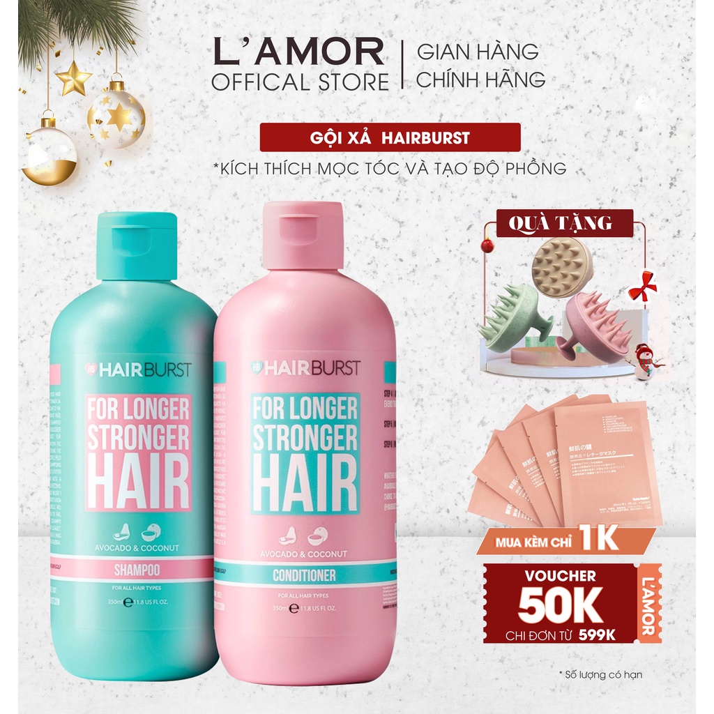 Cặp Dầu Gội Xả Hairburst Chăm Sóc, Kích Thích Mọc Tóc, Ngăn Ngừa Tóc Rụng (350ML) | BigBuy360 - bigbuy360.vn