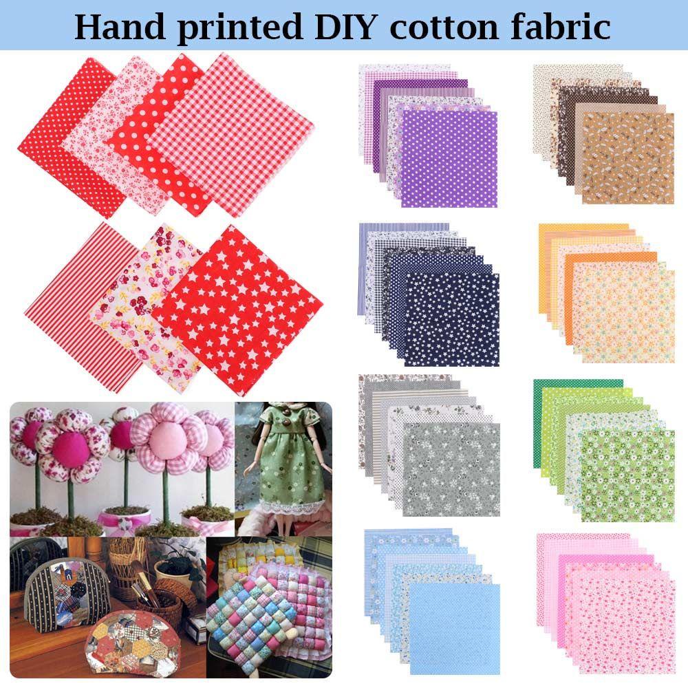 Set 7 Tấm Vải 25x25cm Họa Tiết In Làm Đồ Thủ Công Đa Dụng