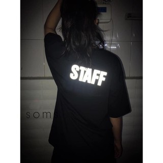 ÁO THUN UNISEX CỔ TRÒN TAY NGẮN STAFF PHẢN QUANG BẠC CỰC ĐẸP