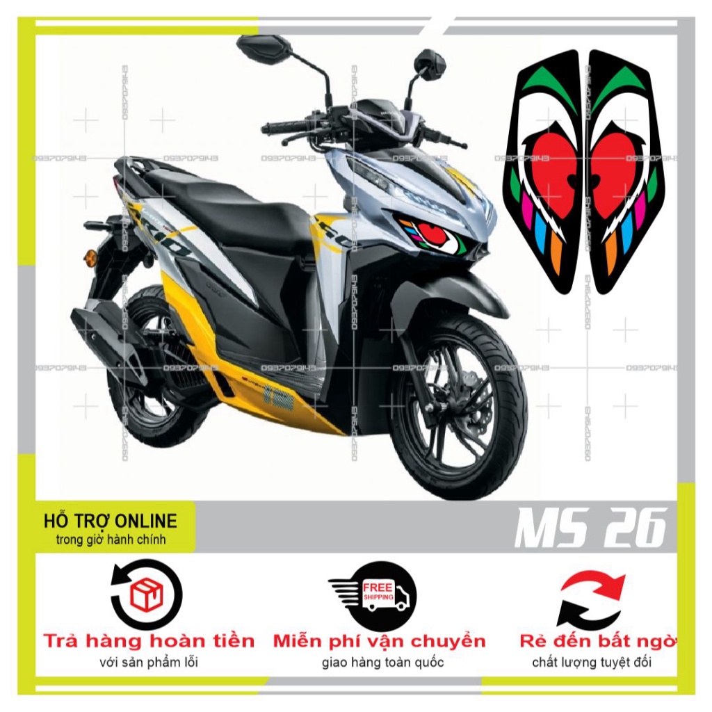 DECAL DÁN ĐÈN SƯƠNG MÙ XE VARIO 2020 (DECAL TRONG SUỐT) MS 26 - DUNG DECAL