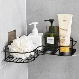 Adhesive Wall-Mounted Bathroom Storage Corner Shelf Hooks Holder