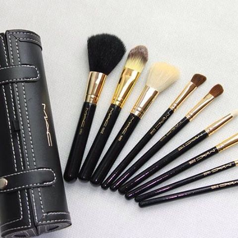 Bộ Cọ Mac 9 Cây Lông Thú Tự Nhiên, Dụng Cụ Trang Điểm Nhỏ Gọn, Đồ Makeup Cá Nhân