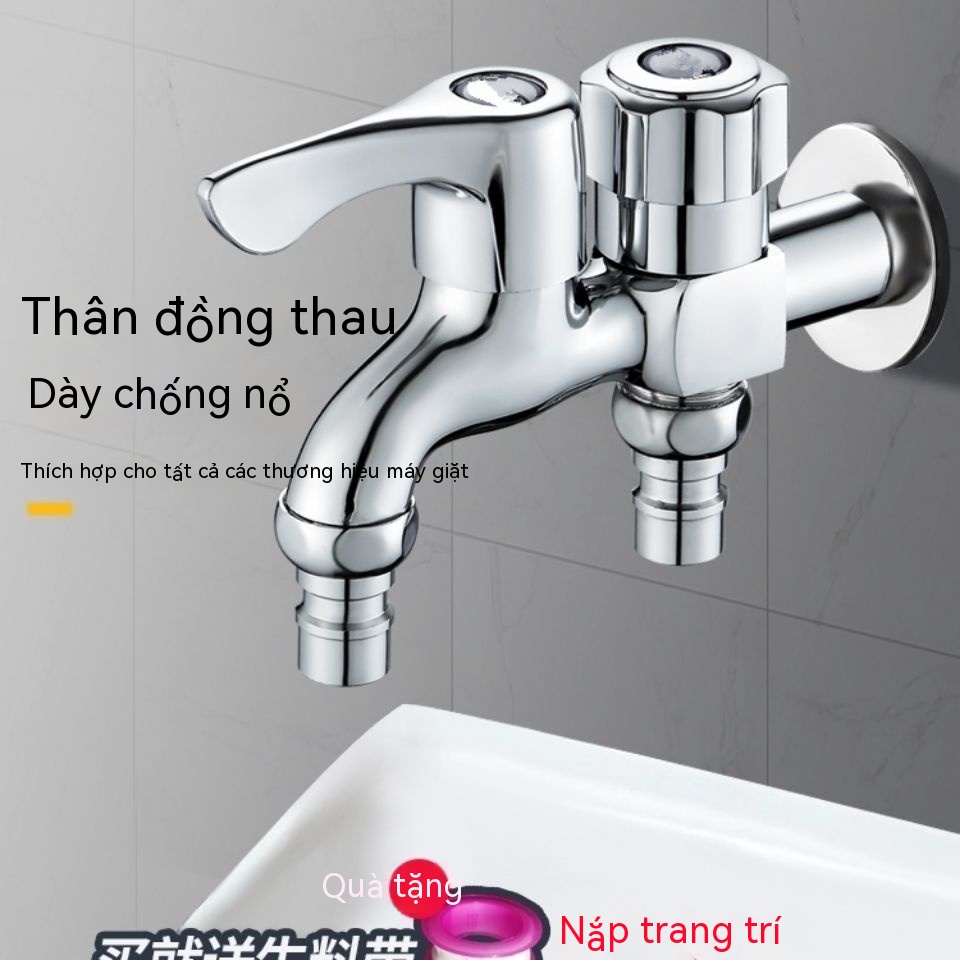 Vòi máy giặt một trong hai đầu ra kép sử dụng toàn bộ vòi mở rộng bằng đồng lau hồ bơi vòi đa chức năng