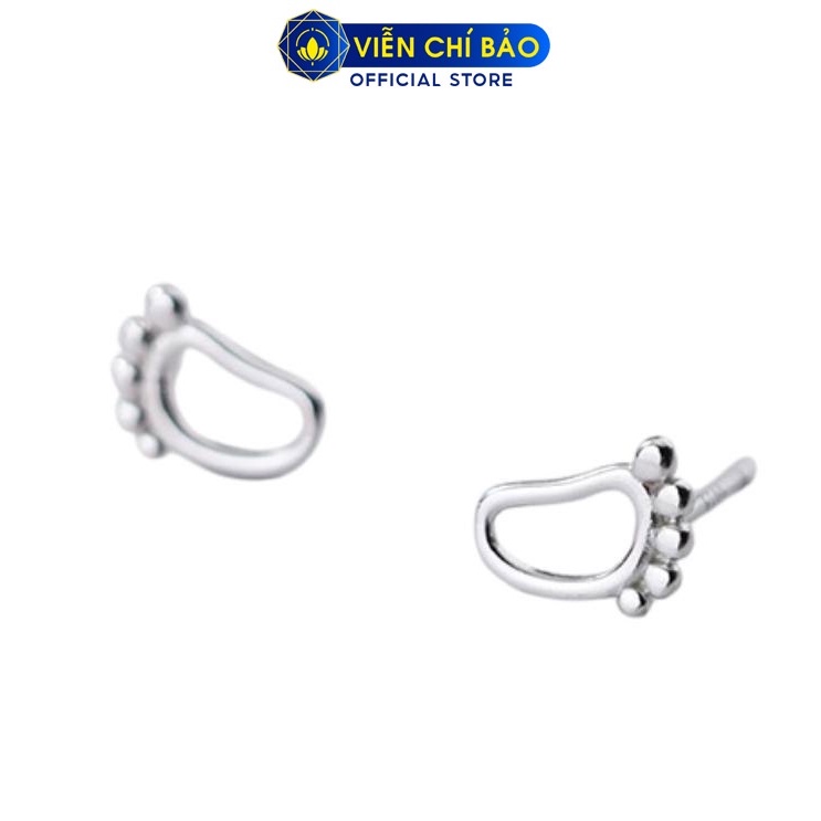 Bông tai bạc nữ bàn chân dễ thương chất liệu bạc 925 thời trang phụ kiện trang sức nữ Viễn Chí Bảo E039