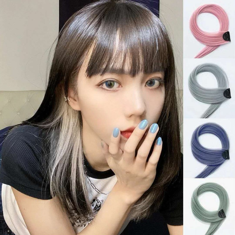 Tóc Giả Dài Và Thẳng Màu Gradient Tự Nhiên Không Đường May Vô Hình