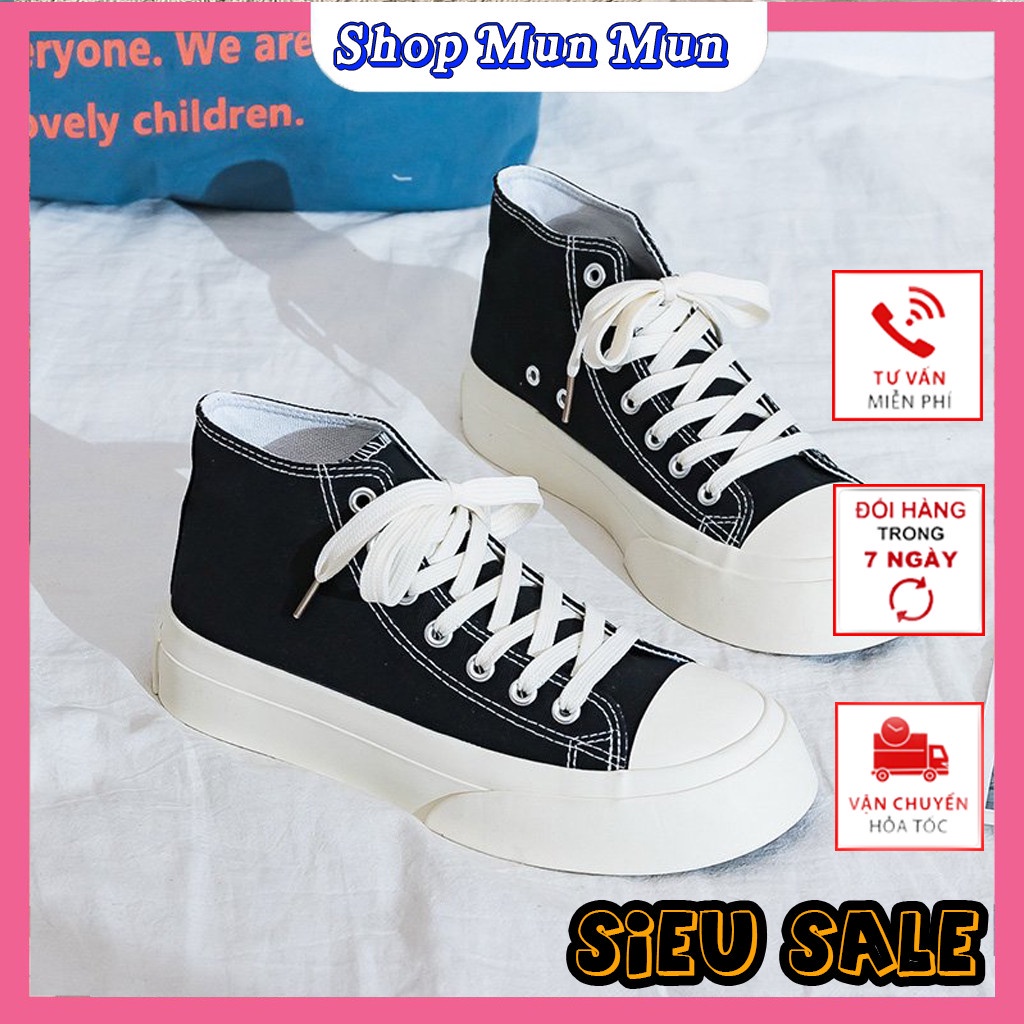 Giày thể thao nữ, giày sneaker nữ cao cổ độn đế phong cách Hàn. Chất liệu mềm êm chân, thoáng khí, dễ phối đồ, tôn dáng.