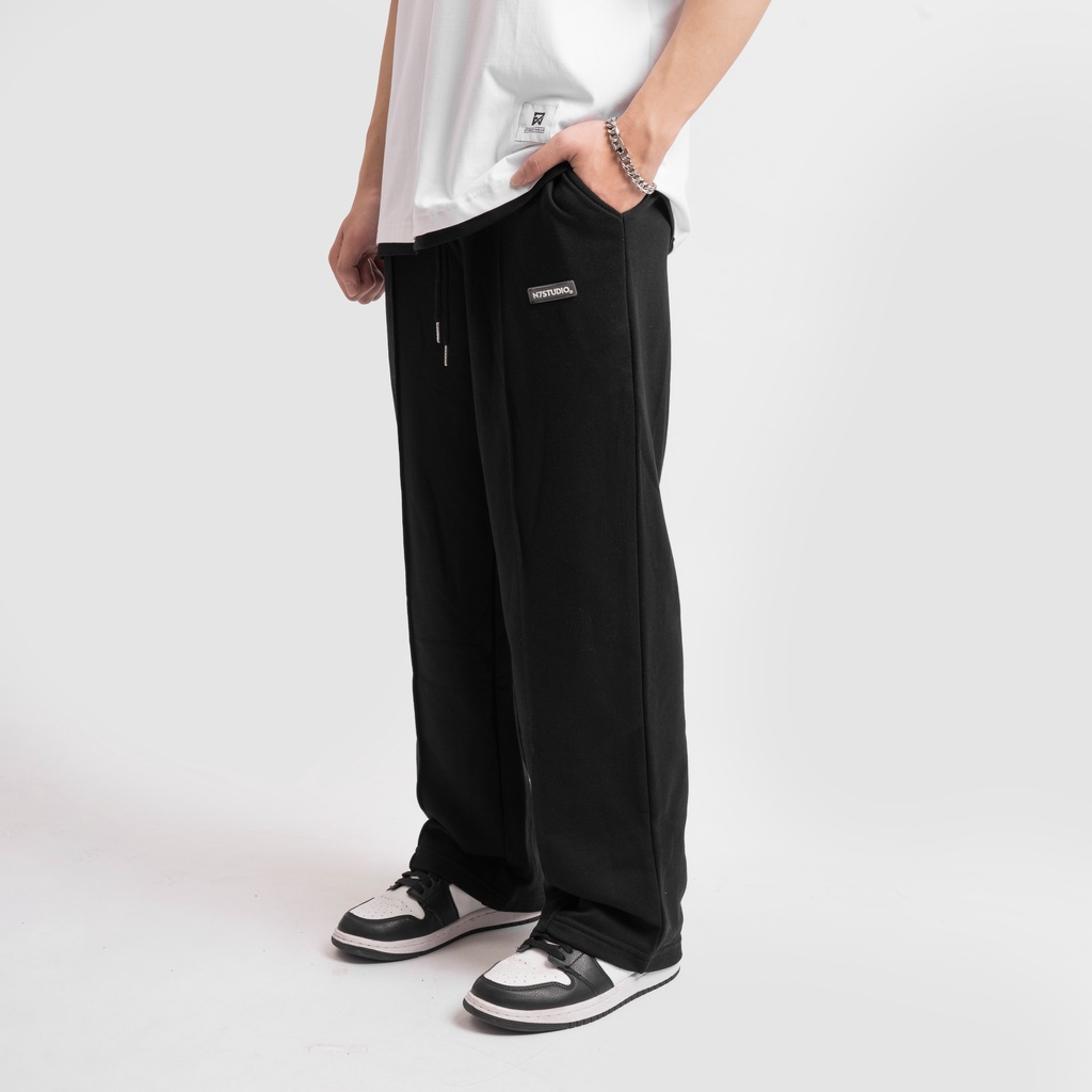 Quần Nỉ Ống Rộng N7 Newseven LINE basic pants suông nam nữ Local Brand