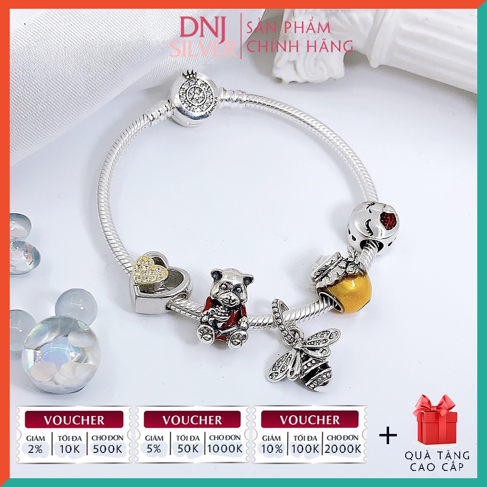 Vòng tay bạc 925 cao cấp - Vòng tay charm bạc Honey Bee Sexy Girl, tình yêu, sự nghiệp, phong cách, cá tính - DNB040