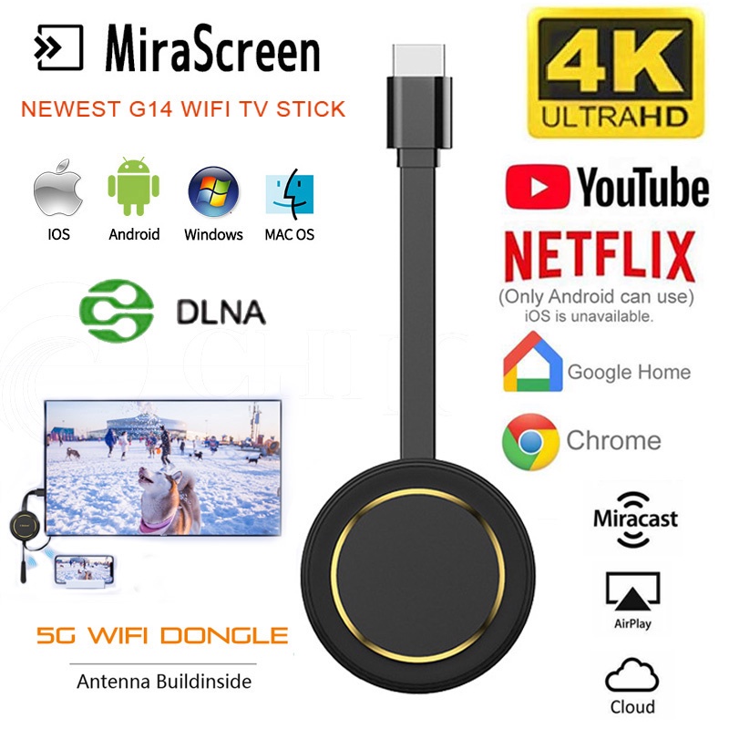 Máy Chiếu Không Dây Anycast Airplay Hdmi Google Cast Anycast G14 4k 5g Pk G2