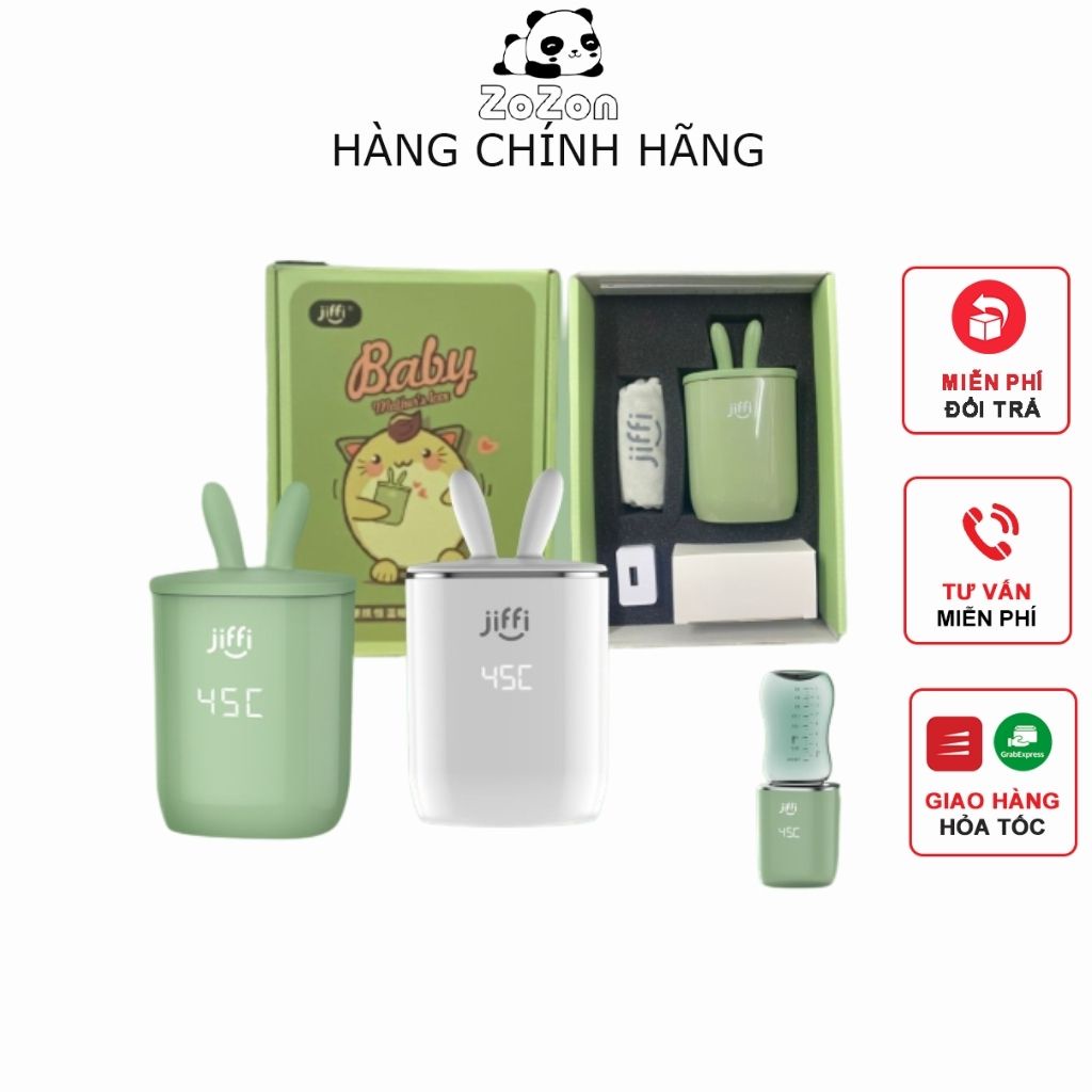 Máy hâm sữa mini Jiffy 4 chức năng hâm nóng giữ nóng tiệt trùng bình sữa vắt cam 8800mAH 399gram