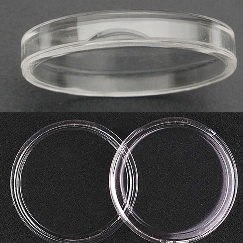 Set 10 hộp nhựa tròn trong suốt 35mm đựng tiền xu