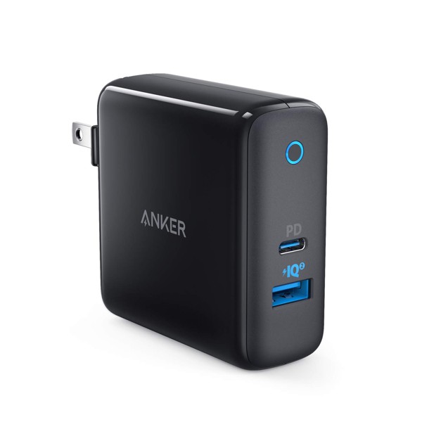 Củ sạc nhanh Anker powerport 2+ PD 33W a2626 Type C + USB cho iphone 8 X 11 12 và samsung