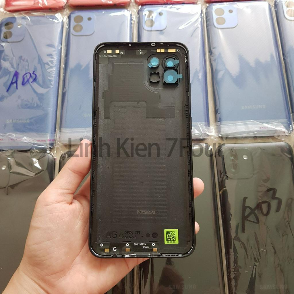 Nắp lưng đậy pin Samsung Galaxy A03 có khung viền - 7Four