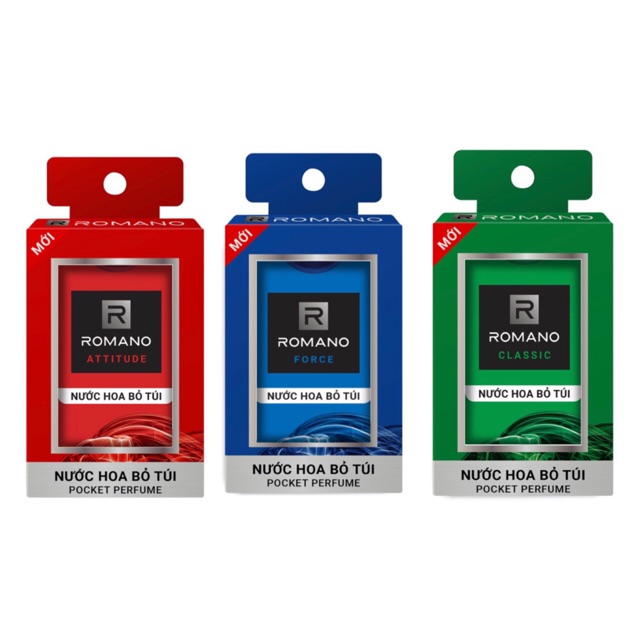 Combo 3 chai nước hoa bỏ túi Romano Classic, Attitude, Force (chai 18ml*3) | BigBuy360 - bigbuy360.vn