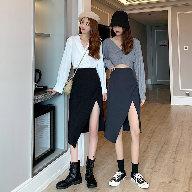 Chân Váy Midi Chữ A Lưng Cao Xẻ Tà Thời Trang Cho Nữ | BigBuy360 - bigbuy360.vn