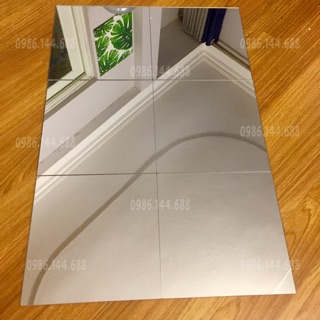 6 tấm gương vuông 25cm chất liệu thuỷ tinh