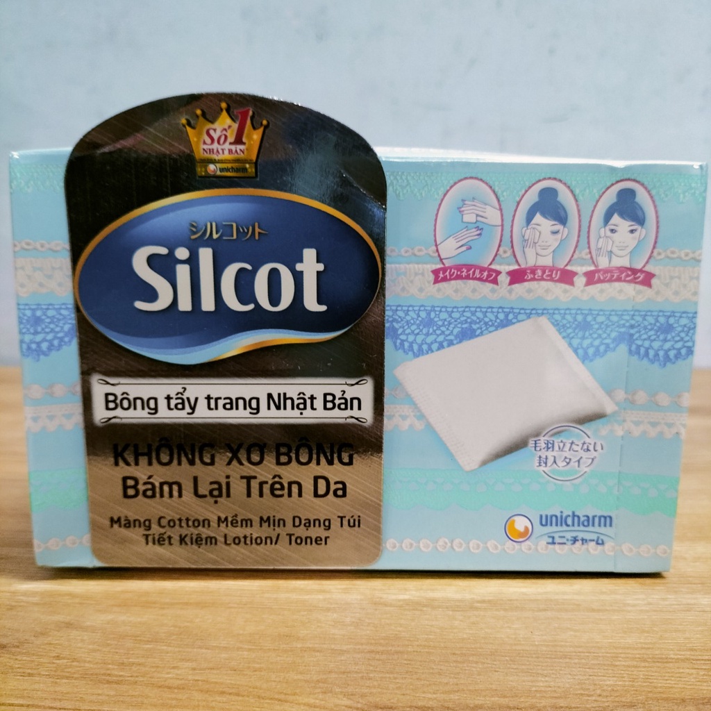 Bông Tẩy Trang Silcot Nhật Bản Hộp 82 Miếng Cao Cấp - Bông Silcot Unicharm