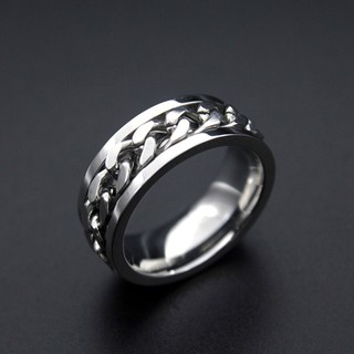 Nhẫn Nam Dây Xích Titan Không Đen TT 1156