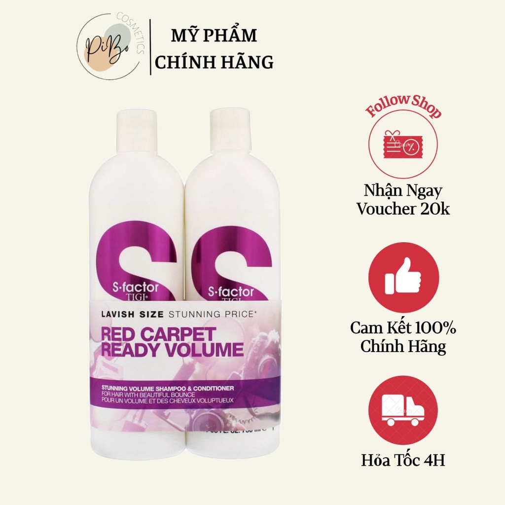 Bộ Gội Xả Tigi Trắng S Factor Stunning Volume 750ML x2