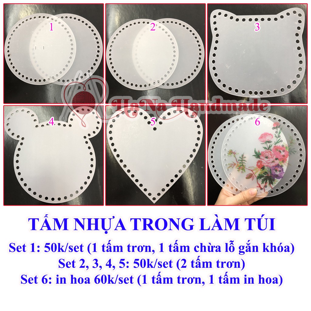 [Mã WASKT410K giảm 10K đơn 50K] Tấm nhựa tròn trong làm túi 18cm (2 cái)