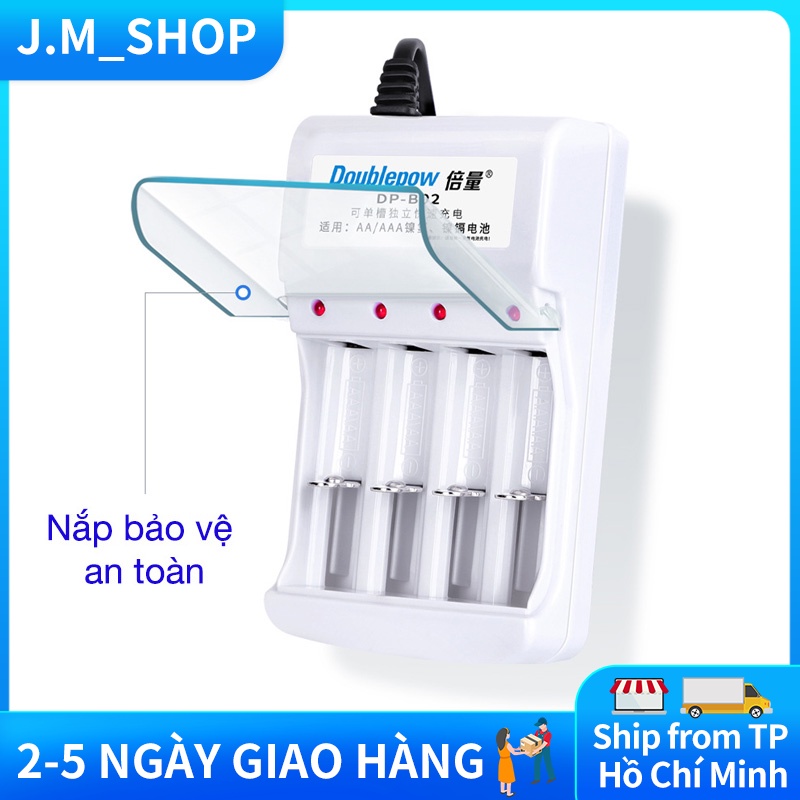 Bộ sạc pin AA/AAA DB02 1200mah Doublepow Pin Sạc Micro Không Dây(ko bao gồm pin) #4