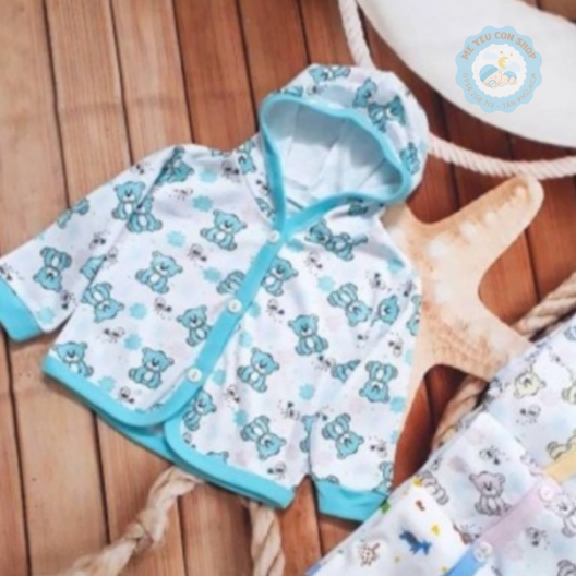 (5-13kg) ÁO KHOÁC NÓN CÀI NÚT CHO BÉ - HOẠ TIẾT GIAO NGẪU NHIÊN - MIATOP (katydang)