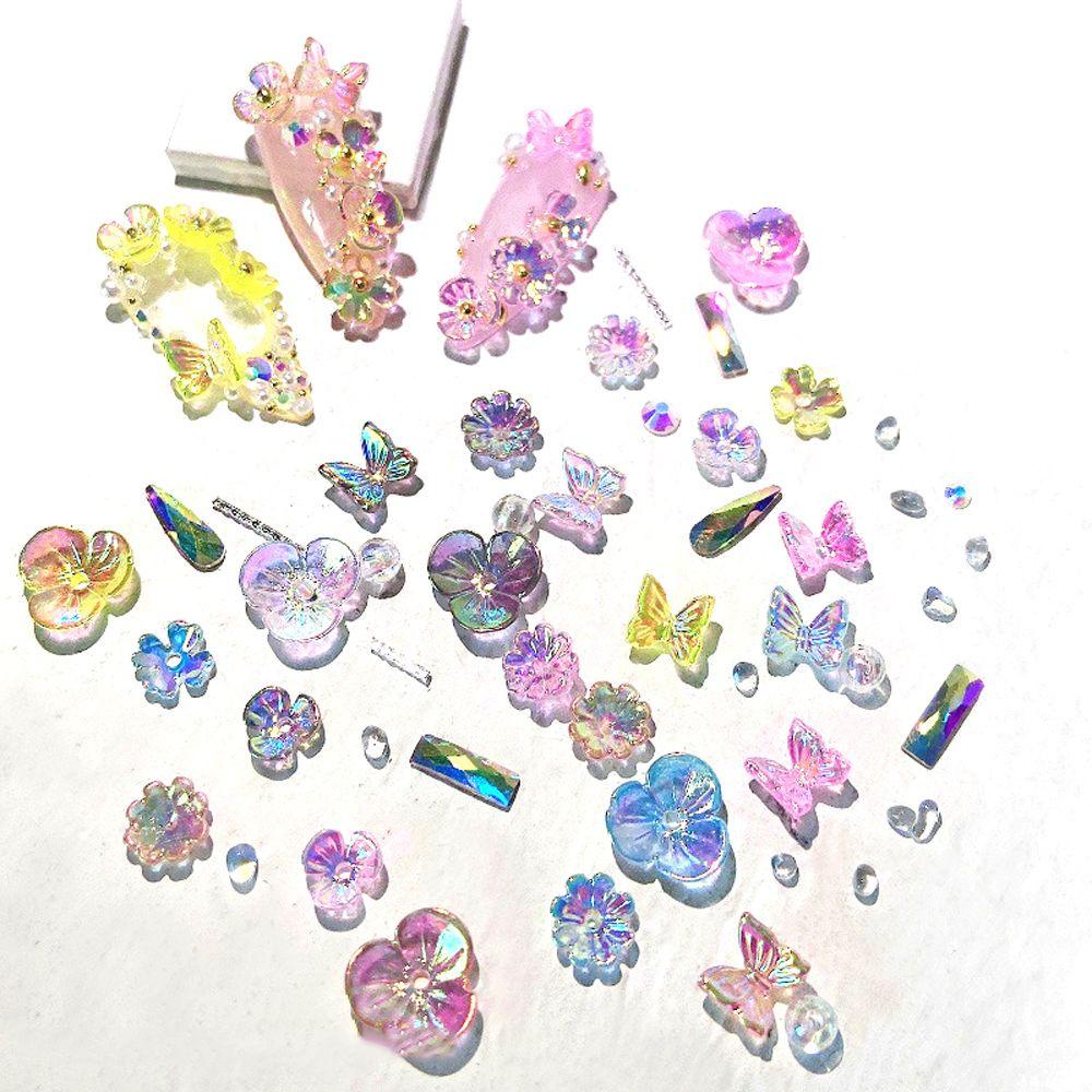 Bộ Phụ Kiện Trang Trí Móng Tay 3D Nhiều Màu|Phụ Kiện Trang Trí Móng Tay Hình Hoa Bằng Kim Loại Charms