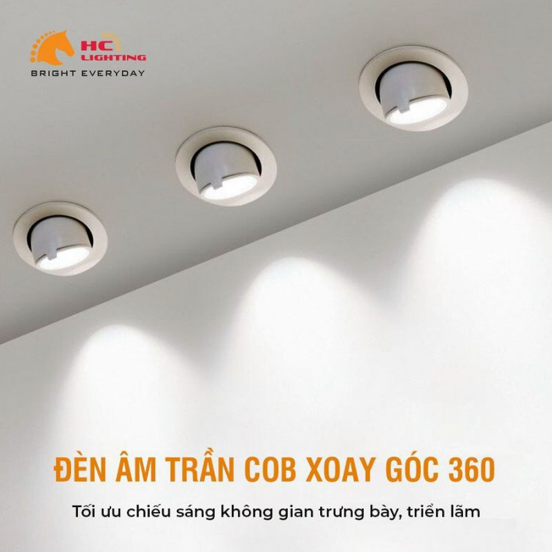 Đèn âm trần xoay góc 360 ,HC Lighting Việt Nam