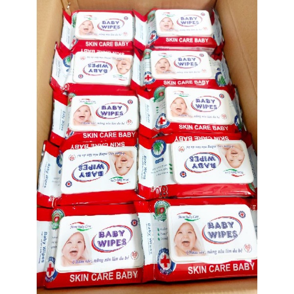 Giao Hỏa Tốc ( 1 Thùng 50 gói ) Khăn Ướt Baby Wipes 80gr ( Trợ Ship 70k )