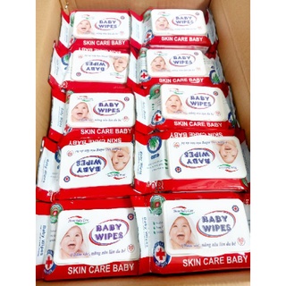 Giao hỏa tốc khăn ướt baby wipes 80gr