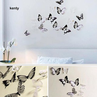 18 Sticker Dán Tường Hình Con Bướm 3D