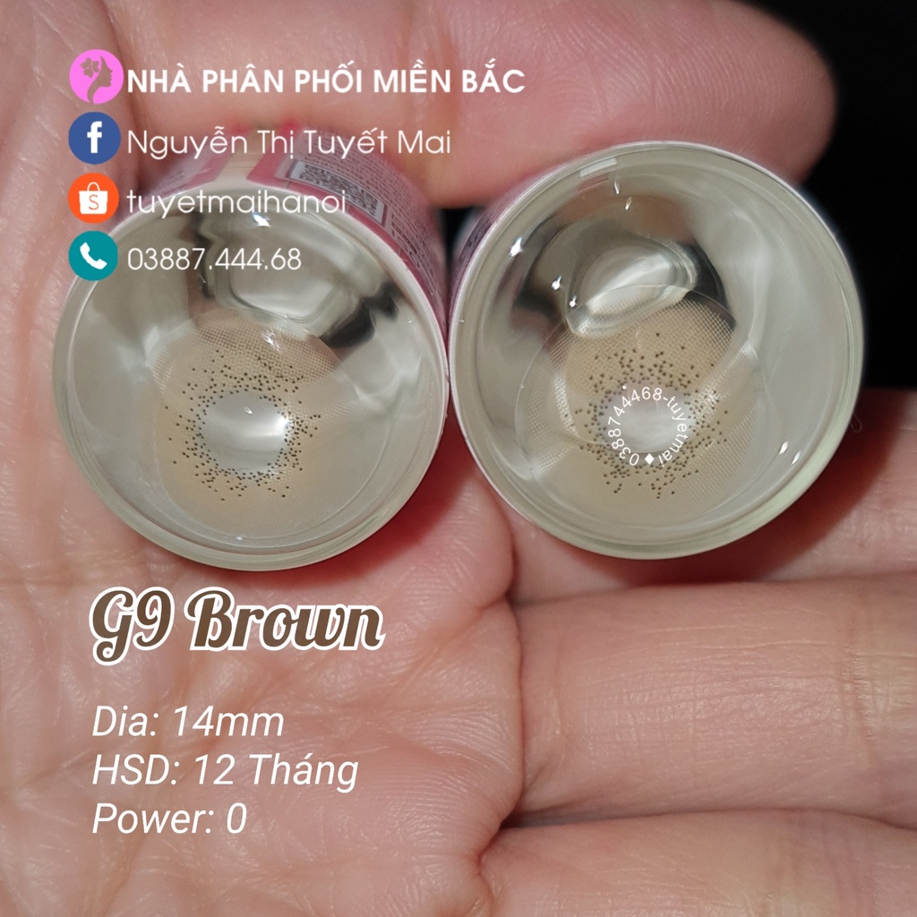 Lens Nâu Tây G9 Brown 14mm 0 Độ - Kính Áp Tròng Hàn Quốc Chính Hãng Vassen Sexy Me