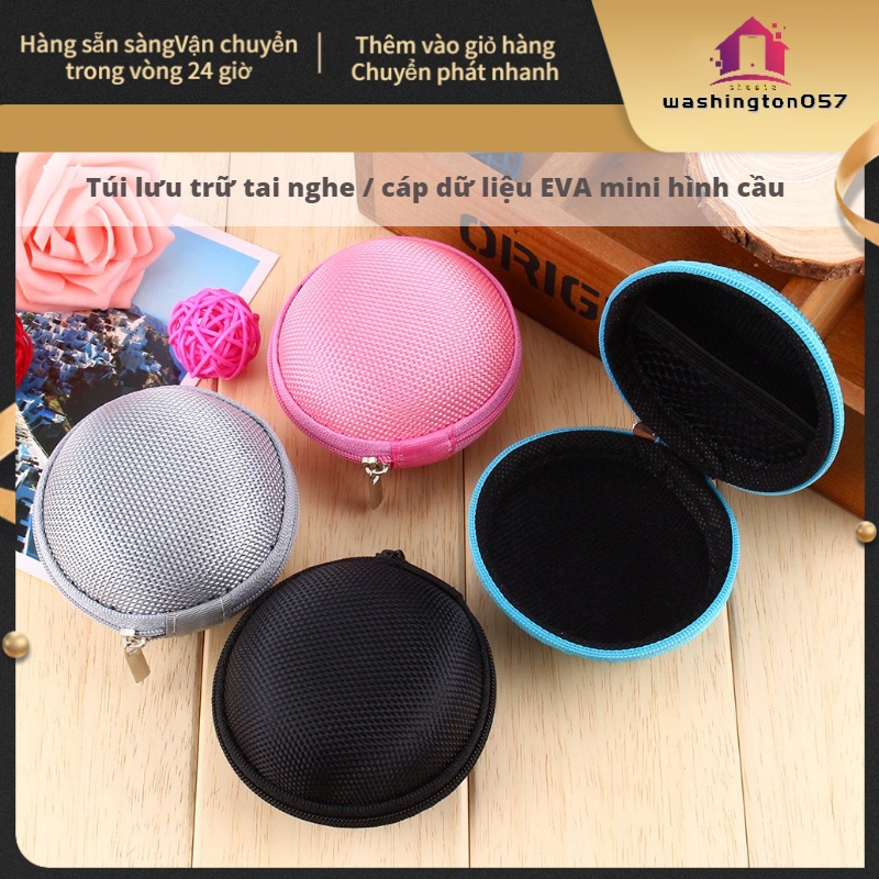 Hàng Hot Tai nghe Mini đầy màu sắc Tai nghe Earbud Túi đựng Túi đựng Túi đựng cứng Hàng giao ngayWashington057