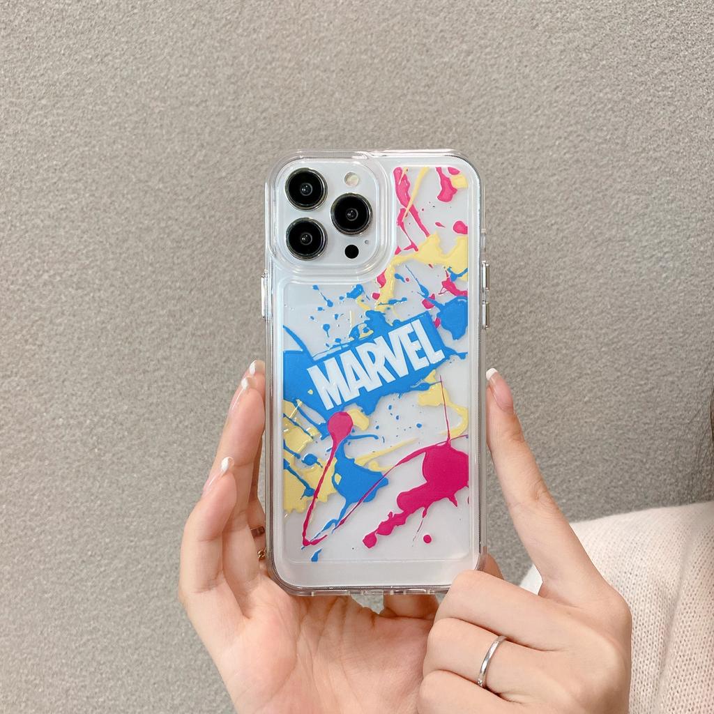 Ốp Điện Thoại Mềm In Hình Marvel Cho iphone 13promax 12 11 7plus X XR 8 7