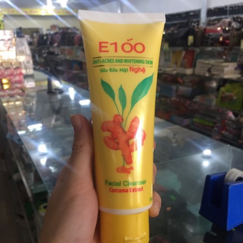 Sữa rửa mặt nghệ E 100 dưỡng trắng mờ sẹo