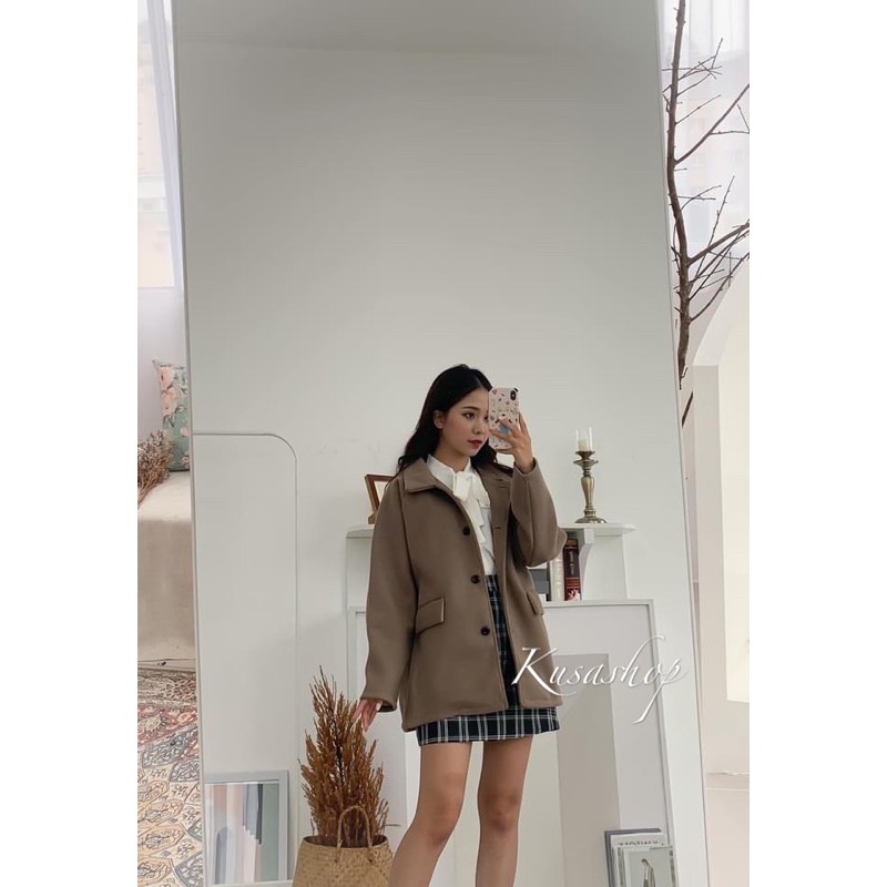 Áo khoác dạ 4 khuy túi nắp Hàn quốc Style Ulzzang ( hình thật/ sẵn) | BigBuy360 - bigbuy360.vn