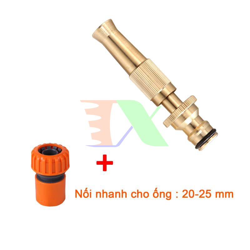 Vòi xịt nước tưới cây, rửa xe VOI-6.233, Vòi đồng VOI-6 + Đầu nối nhanh 20-25 mm