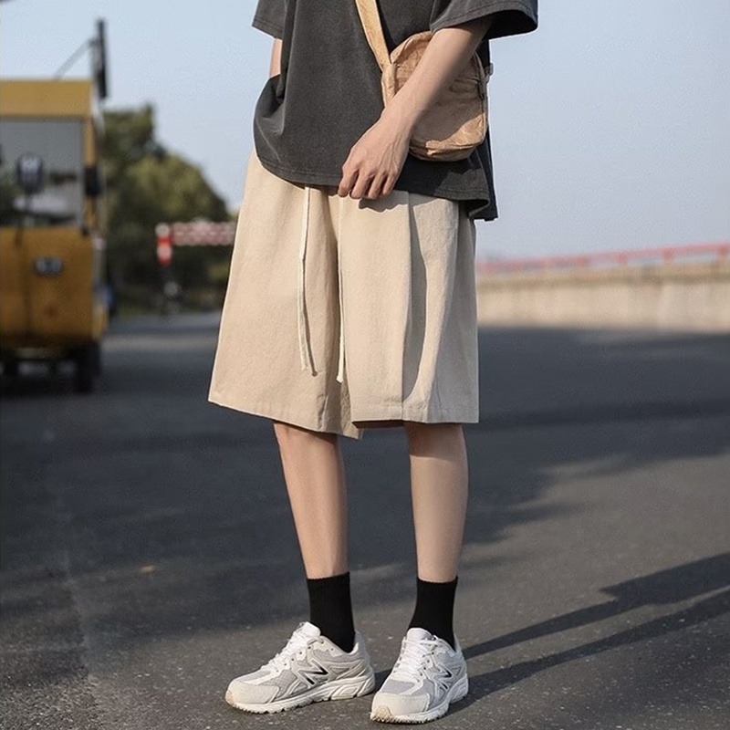 Quần Short Ống Rộng Màu Sắc Đơn Giản Phong Cách Nhật Bản Thời Trang Mùa Hè Cho Nam Size M-3XL