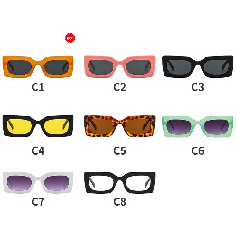Kính Mát Gọng Vuông Màu Kẹo Chống Tia UV Thời Trang Cho Nam Nữ