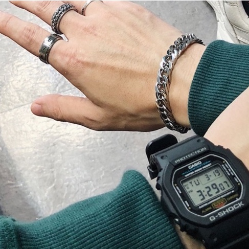 Vòng Tin Và Nhẫn Tin Thời Trang Nữ Phong Cách Basic Merin Màu Bạc Đẹp Tinh Tế Chất Liệu Titan Không Gỉ