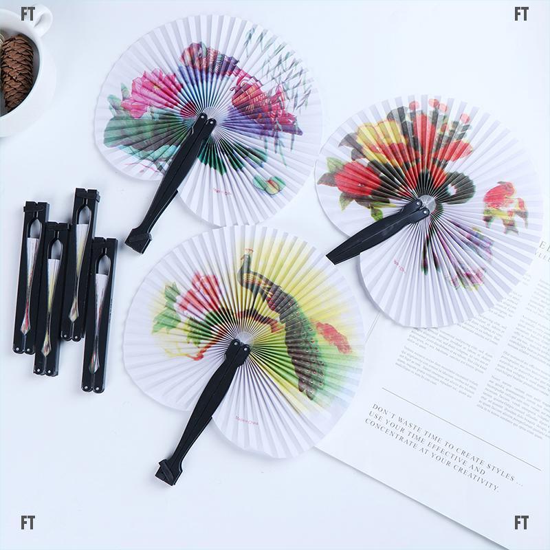 Quạt Xếp Cầm Tay In Họa Tiết Phong Cách Trung Hoa