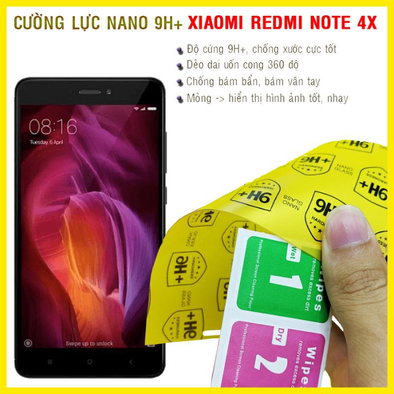 Dán cường lực dẻo nano trong hoặc nhám cho Xiaomi Redmi Note 4X